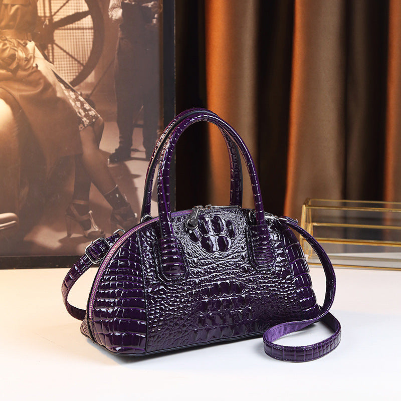 Chic Solid Color Croc-Effect Business Commuter Tote Bag for Women, A Minimalist Top-Handle Handbag with Elegant Premium Design, Perfect for Work & Everyday