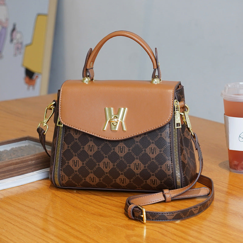 New Premium PU Leather Small Square Bag, Versatile Shoulder Crossbody Top Handle Purse, Chic Handbag for Women