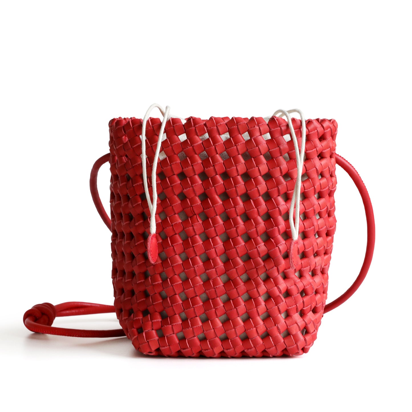 Top Layer Cowhide Handwoven Mini Bucket Bag for Women Exquisite Crossbody Small Bag, Niche Craftsmanship Purse with Versatile Style