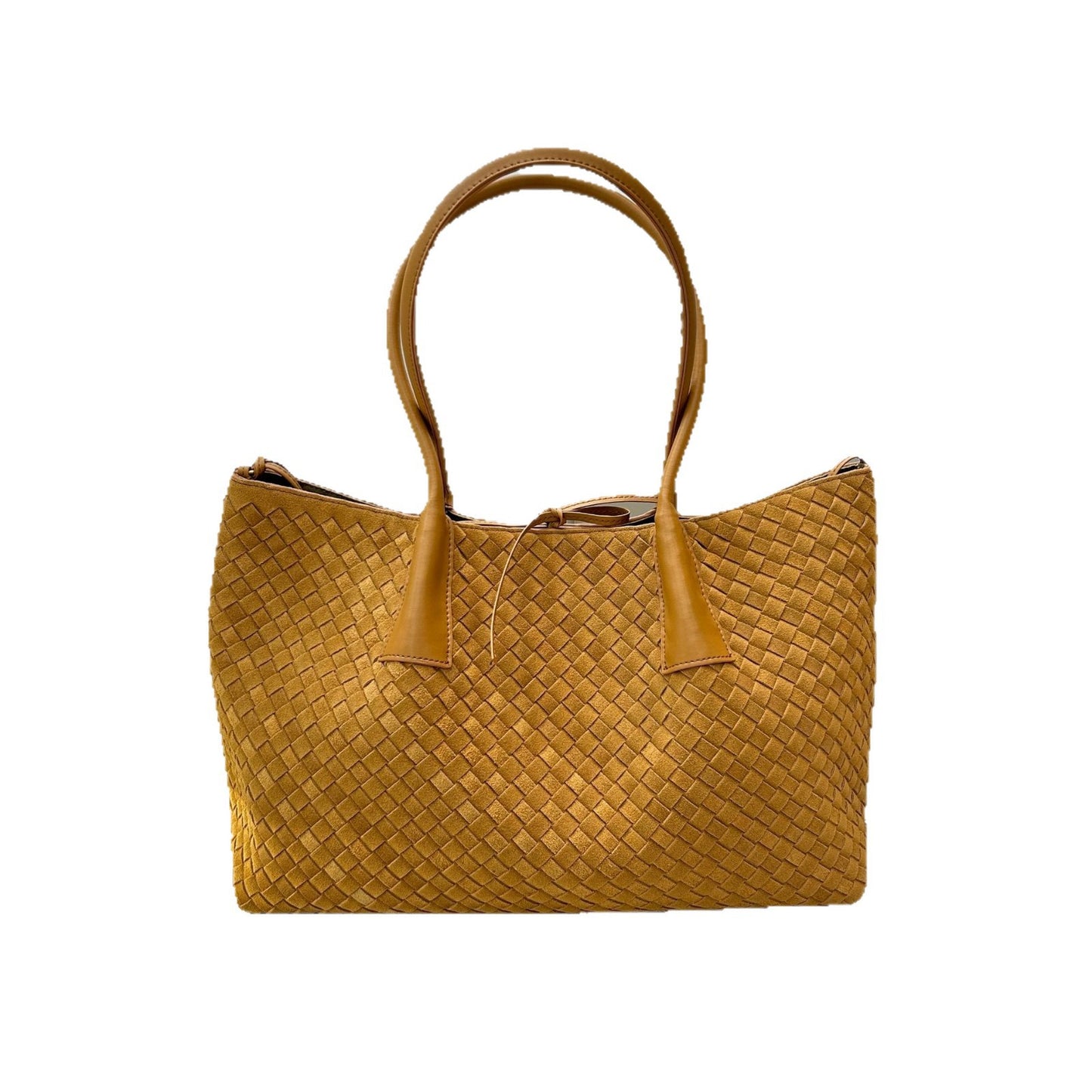 First layer cowhide matte woven tote bag, portable messenger, one shoulder, underarm bag, large capacity mommy bag, women's