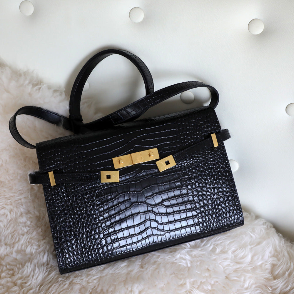 Genuine Leather Kelly Messenger Bag for Women Versatile Shoulder Handbag, Classic Manhattan Style Purse with Timeless Appeal