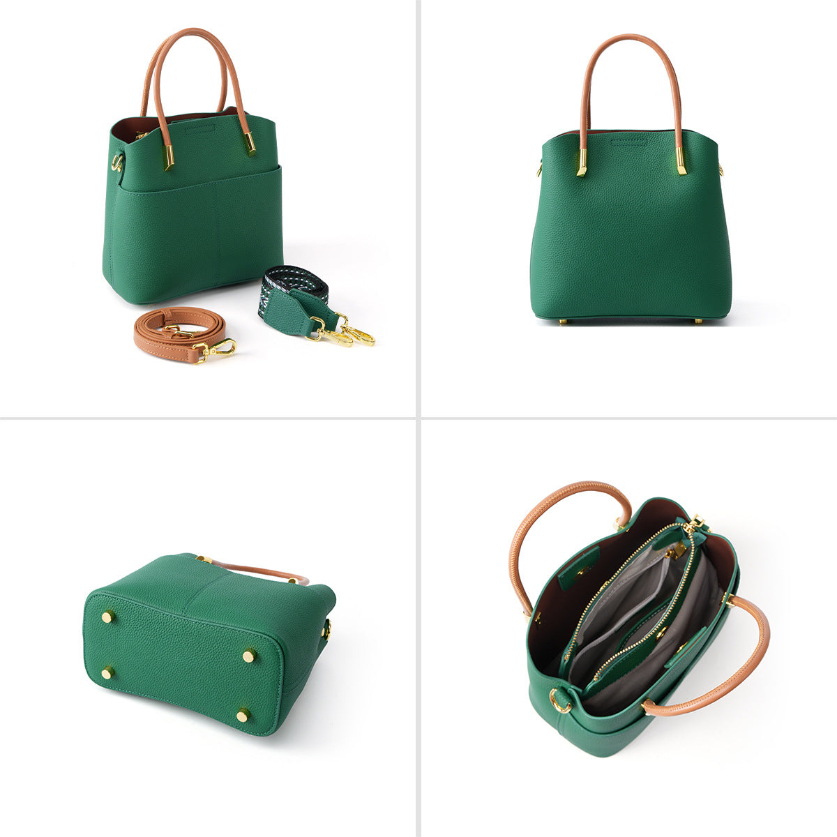 New Premium Top Layer Cowhide Bucket Bag, Stylish Niche Crossbody Shoulder Purse, High-End Office Handbag for Women