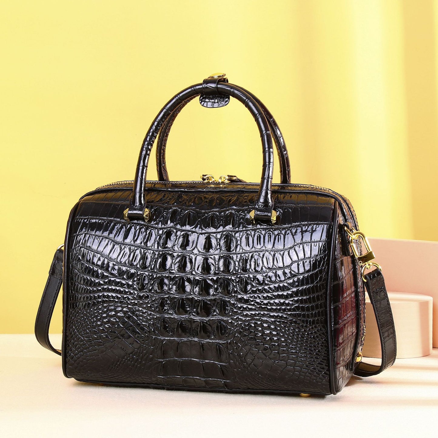 New Arrival Croc-Effect High-End Pillow Bag for Women, A Classic Top-Handle Crossbody Shoulder Handbag with Fashionable Design