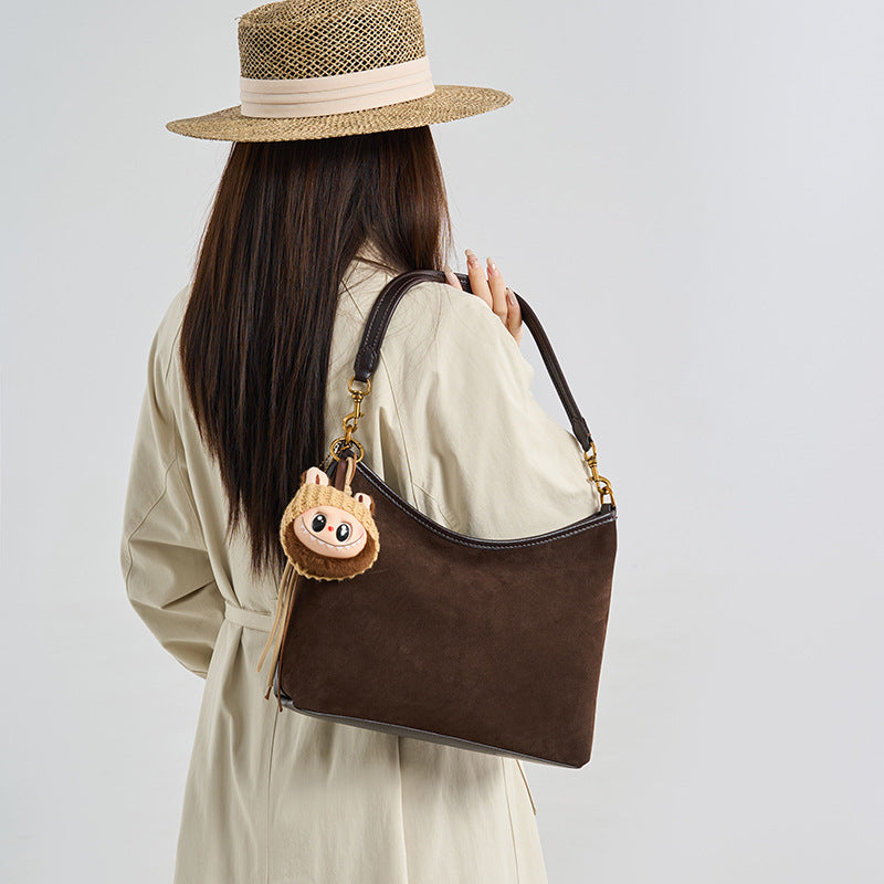 New Arrival Matte Genuine Leather Hobo Bag for Women, Trendy Shoulder Crossbody Handbag with Underarm Carry Style, A Premium Sophisticated Everyday Purse