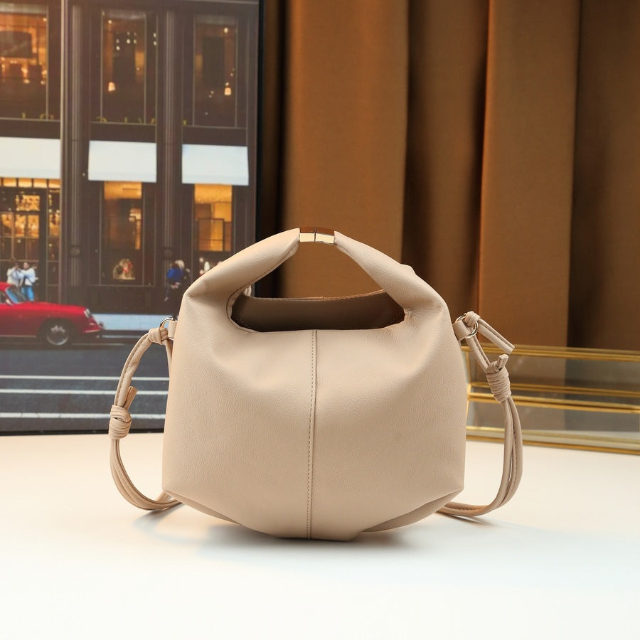 Pebble Grain Bento Bag for Women Minimalist Shoulder Crossbody Handbag, Niche Versatile Purse with Clean Solid Color Design