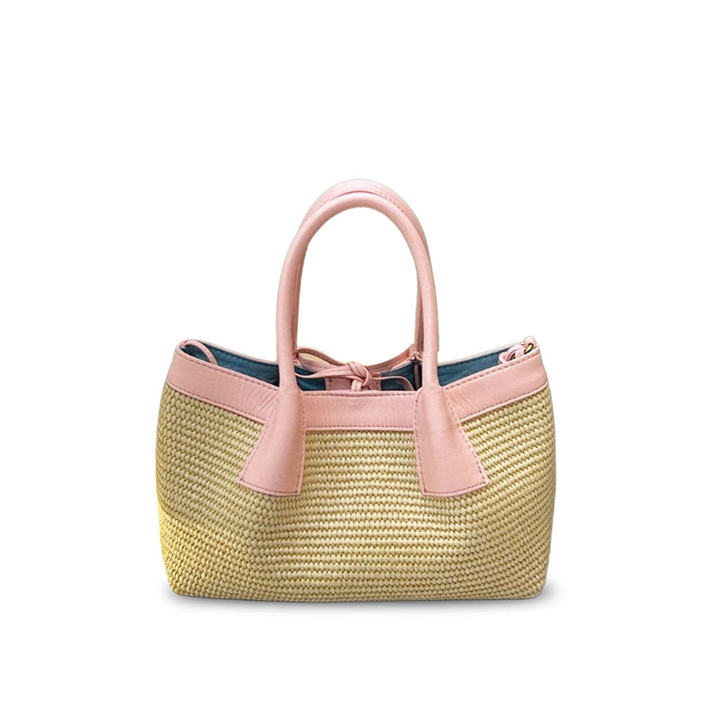 New Small Raffia Woven Basket Tote, Casual Versatile Shoulder & Crossbody Bag for Women