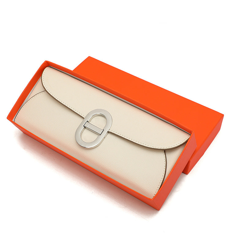 New Arrival Long Genuine Leather Wallet Clutch for Women, Minimalist 2-in-1 Purse with Removable Shoulder Strap, Can Be Worn as Handbag or Crossbody Bag