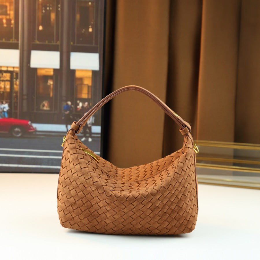 Woven Mini Square Bag for Women Solid Color Fall Winter Shoulder Crossbody Handbag, Minimalist Textured Purse with Stylish Everyday Appeal