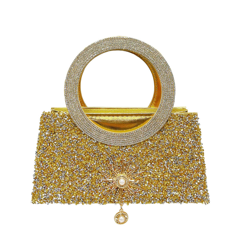 Dazzling Rhinestone-Embellished Evening Bag for Women, A Light Luxury Chain Crossbody Handbag with Premium Elegant Design, Perfect for Banquets Weddings & Formal Events