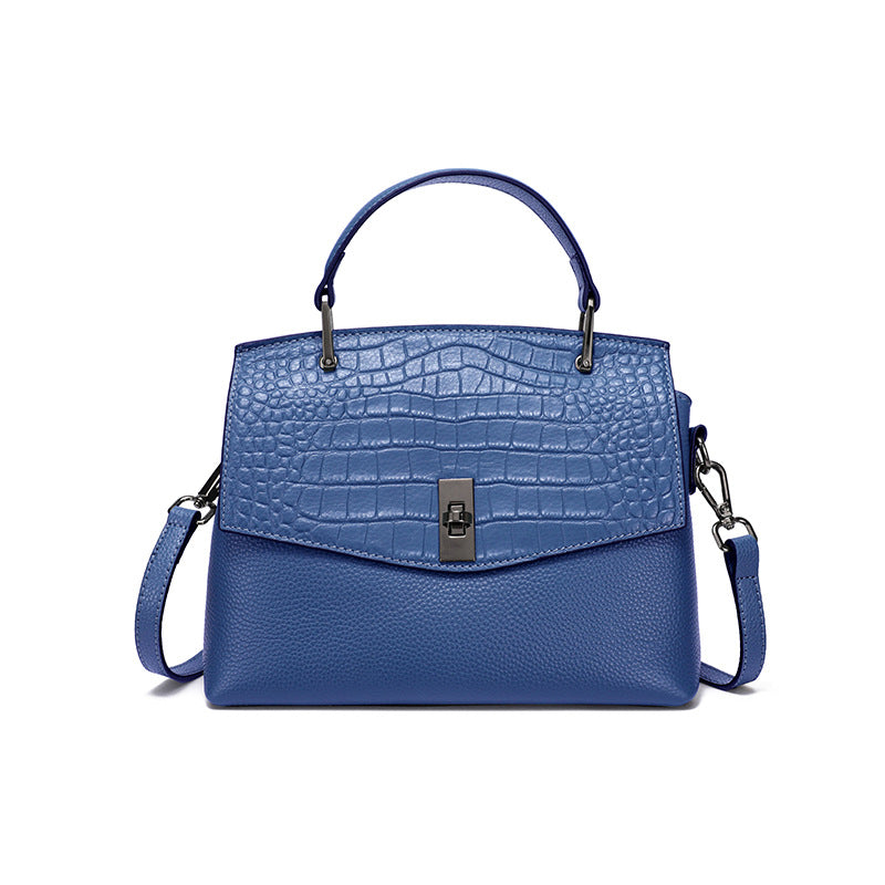 New Arrival Croc-Effect Genuine Leather Small Square Bag for Women, A Premium Top-Layer Cowhide Shoulder Handbag with Elegant Design, Perfect Gift for Mom