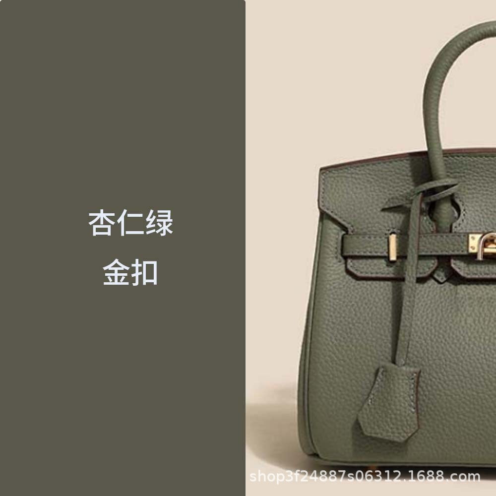 Premium Top-Layer Cowhide Leather with Pebbled Texture, Birkin-Inspired Tote Bag for Women, Spacious Large Capacity Top-Handle Shoulder Crossbody Handbag with Luxurious Feel