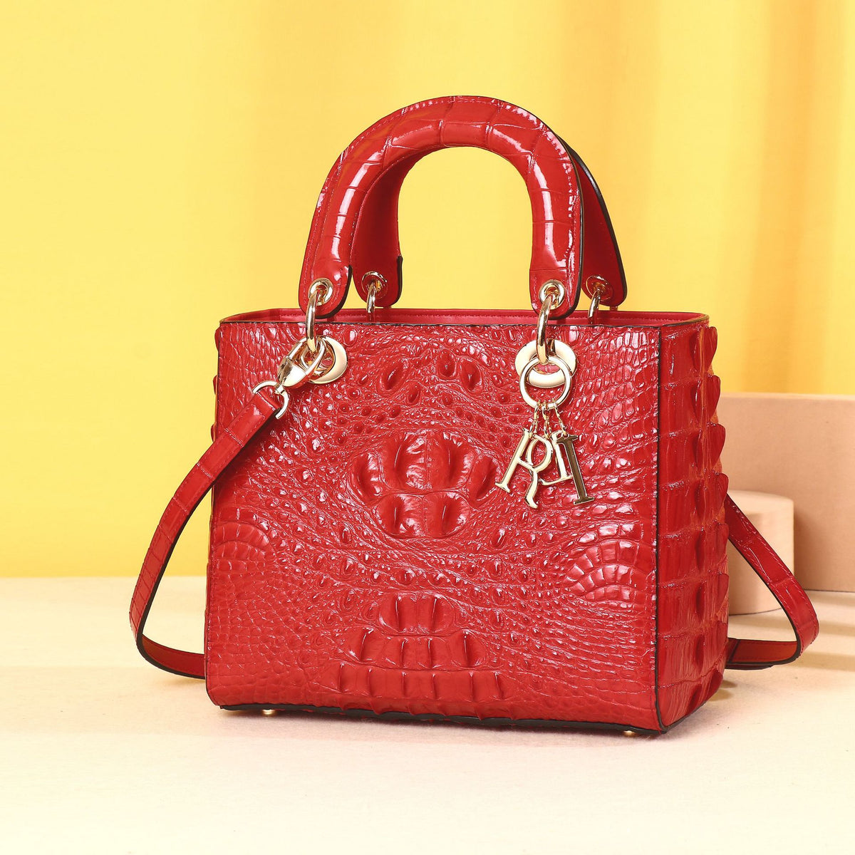 New Arrival Best-Selling Lady-Inspired Croc-Effect Bag for Women, A Premium Large Capacity Top-Handle Crossbody Shoulder Handbag with New Design