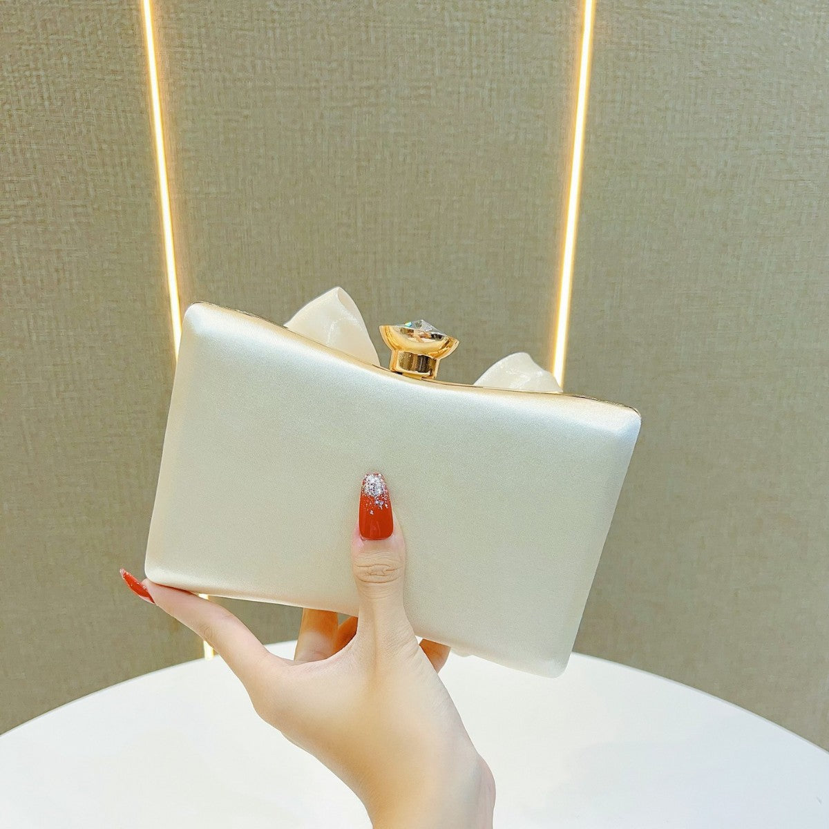 Women's Vintage Bow Exquisite Evening Bag, Fairy-Style Top-Handle Crossbody Shoulder Purse for Banquet & Party