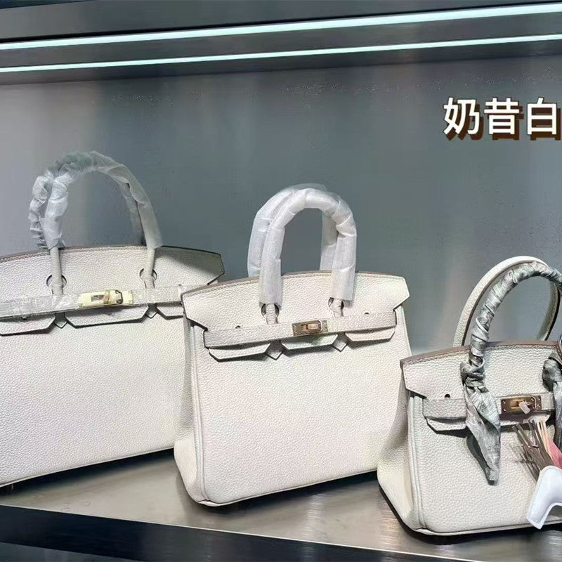 Premium Top-Layer Cowhide Birkin-Inspired Tote Bag for Women, High-Quality Large Capacity Shoulder Crossbody Handbag with Versatile Design, Perfect for Banquets & Everyday