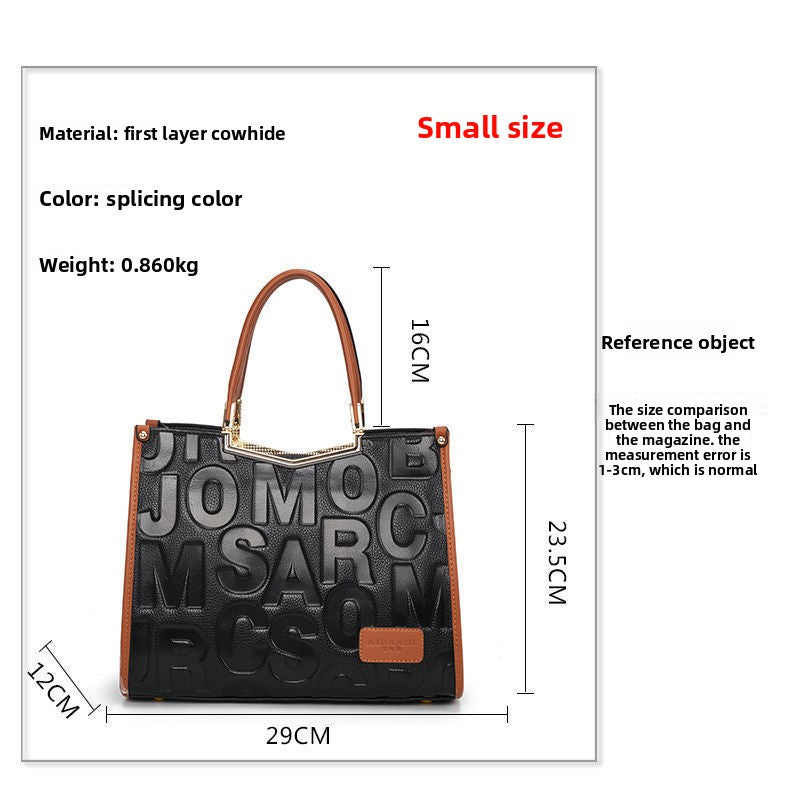 Genuine Top Layer Cowhide Large Capacity Handbag for Women, New Arrival Fashionable Top Handle Purse, Versatile Casual Shoulder Bag for Ladies