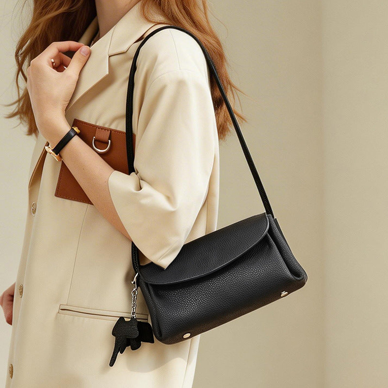 Minimalist Small Square Leather Bag, Phone Crossbody Shoulder Purse, Premium Versatile Fashion Handbag for Women