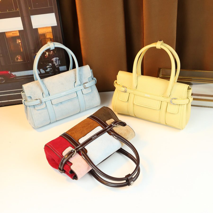 Candy Color Square Crossbody Bag for Women Pastel Spring Mini Top Handle Purse, Light Luxury Versatile Shoulder Handbag with Designer Feel