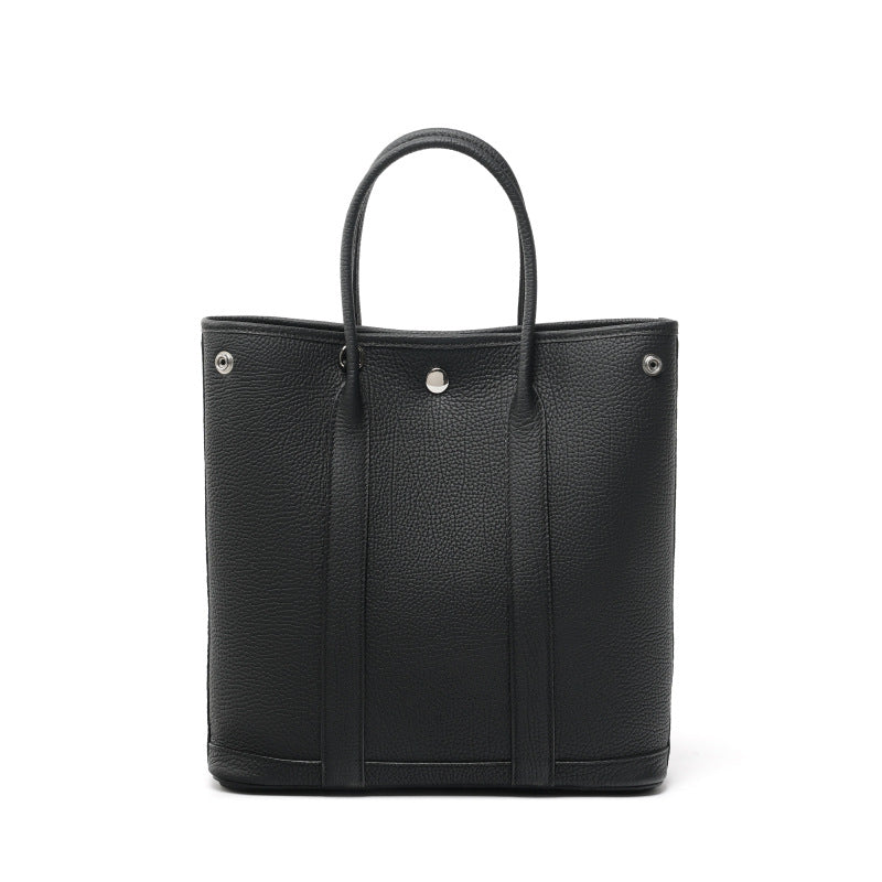 Genuine Top Layer Cowhide Garden Bag for Women, New Light Luxury Large Capacity Shoulder Top Handle Handbag, Premium Chic Purse for Ladies