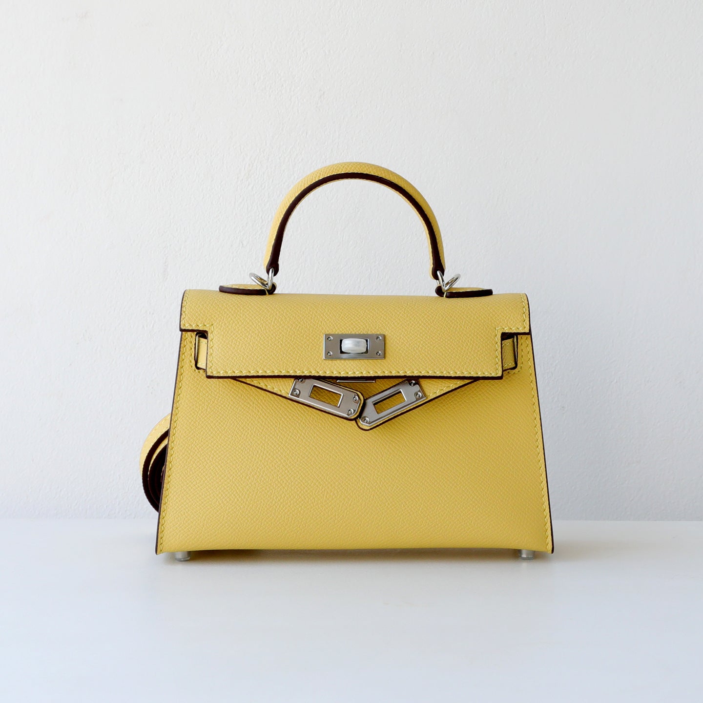 Safiano Palm Grain Leather Kelly Mini Bag for Women Shoulder Crossbody Handbag, Premium Textured Purse with Timeless Elegance
