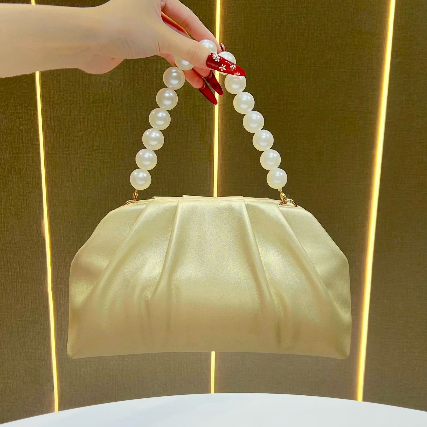 Women's Trendy Solid Color Top-Handle Bag, Casual Clutch Purse for Cheongsam Qipao Dress, Versatile Unique Handbag