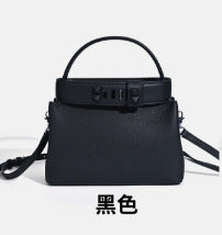 New Fall/Winter Premium Top-Handle Handbag for Women, Versatile Shoulder Crossbody Tote with Studded Turn-Lock Closure & Sophisticated Design, Perfect Commuter Bag for Everyday Elegance