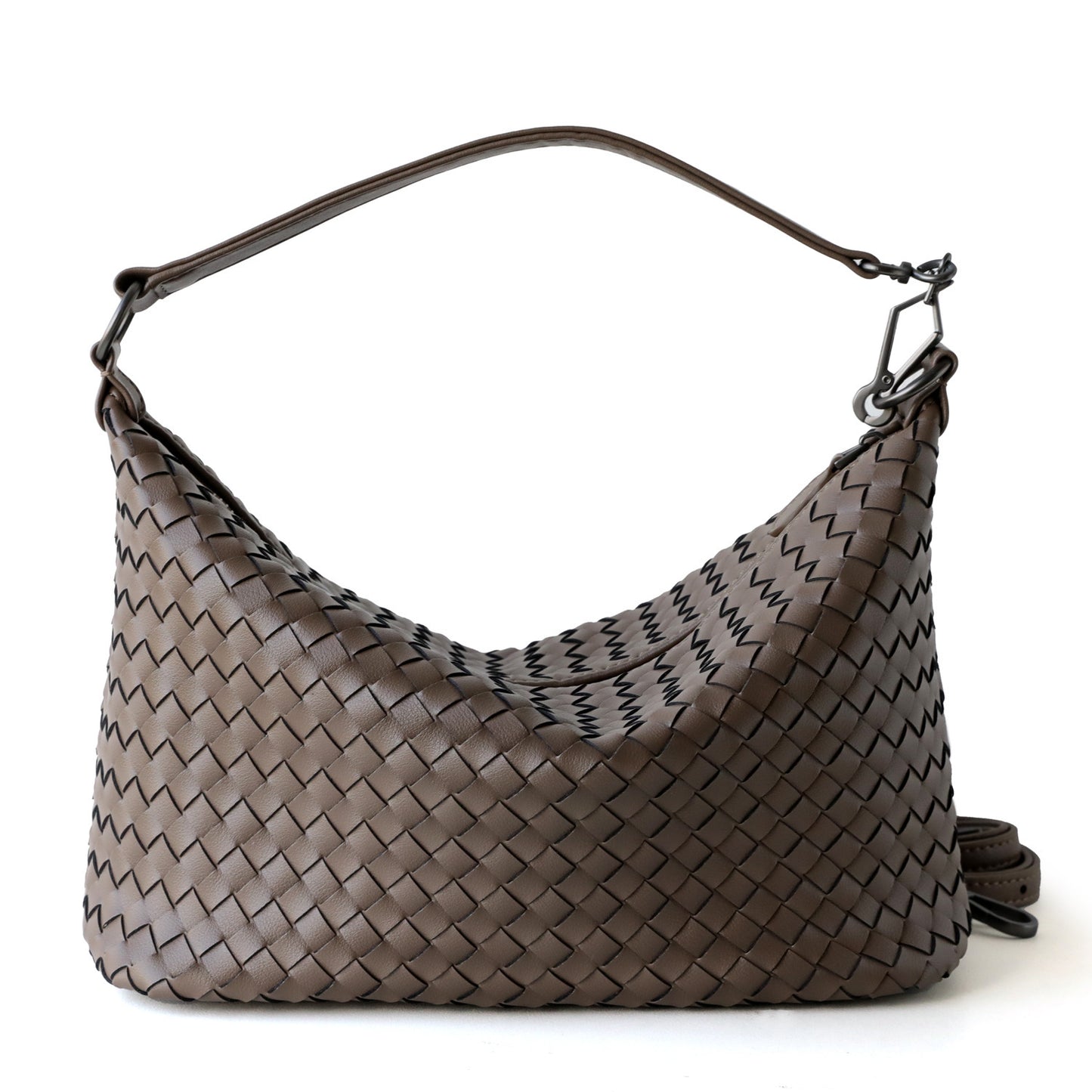 Cowhide Handwoven Dumpling Bag for Women Shoulder Crossbody Handbag, Niche Commuter Underarm Purse with Artisan Leather Texture