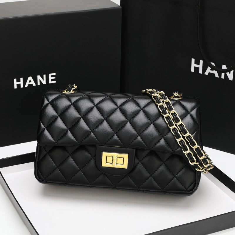 Women's Genuine Leather Quilted Chain Flap Bag, Chanel-Inspired Shoulder Cross-Body Handbag with Classic Diamond Stitching, New Stylish Large Tote Purse for Everyday Versatility