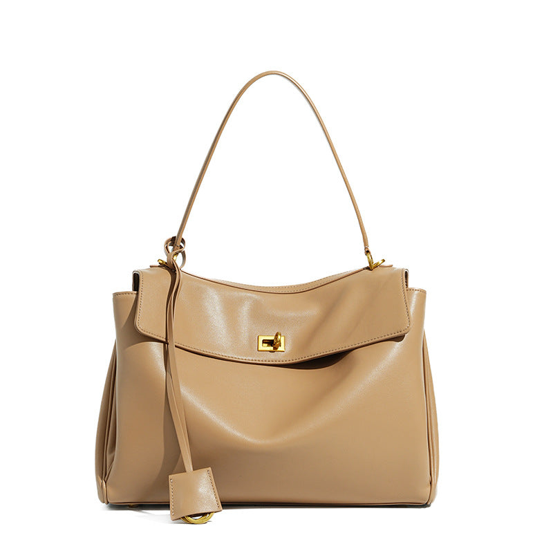 Genuine Leather Underarm Tote Bag for Women, New Fall Winter Large Capacity Crossbody Top Handle Purse, Premium Everyday Handbag for Ladies