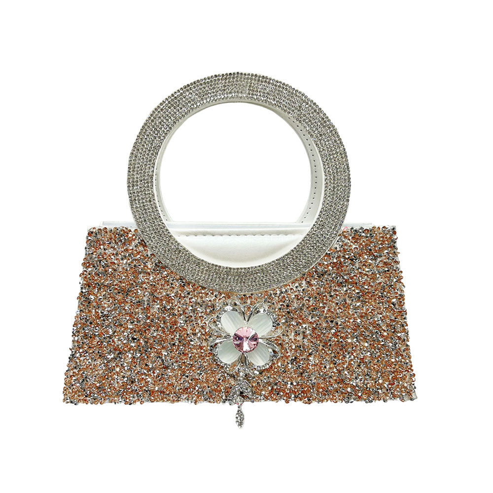 Elegant Rhinestone-Embellished Evening Chain Bag for Women, A Versatile Sparkly Top-Handle Crossbody Handbag with Exquisite Design, Perfect for Formal Dresses Weddings & Special Occasions