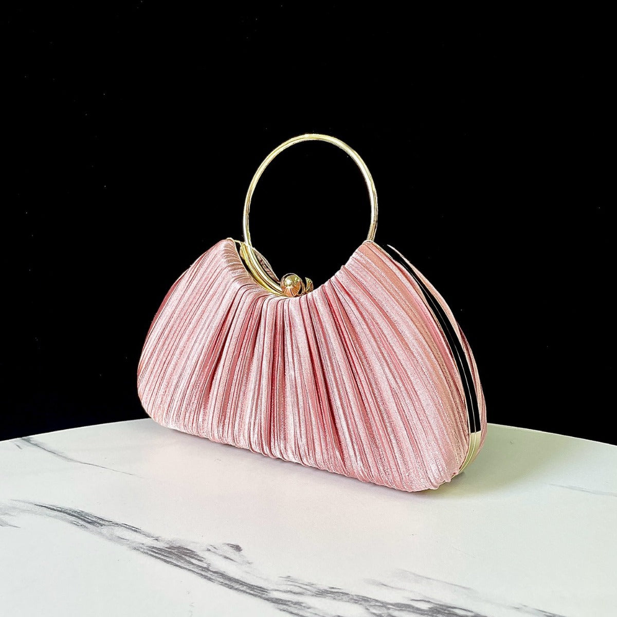 Elegant Pleated Evening Bag for Women, A Glamorous Chain Top-Handle Crossbody Shoulder Handbag Perfect for Banquets Parties & Special Occasions