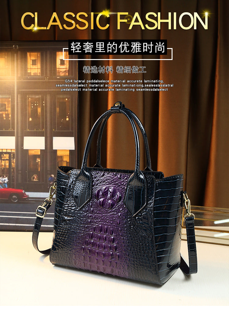 New Arrival Multi-Color Croc-Effect Business Tote Bag for Women, A Large Capacity Commuter Top-Handle Crossbody Handbag with Versatile Fashionable Design, Perfect for Work & Everyday