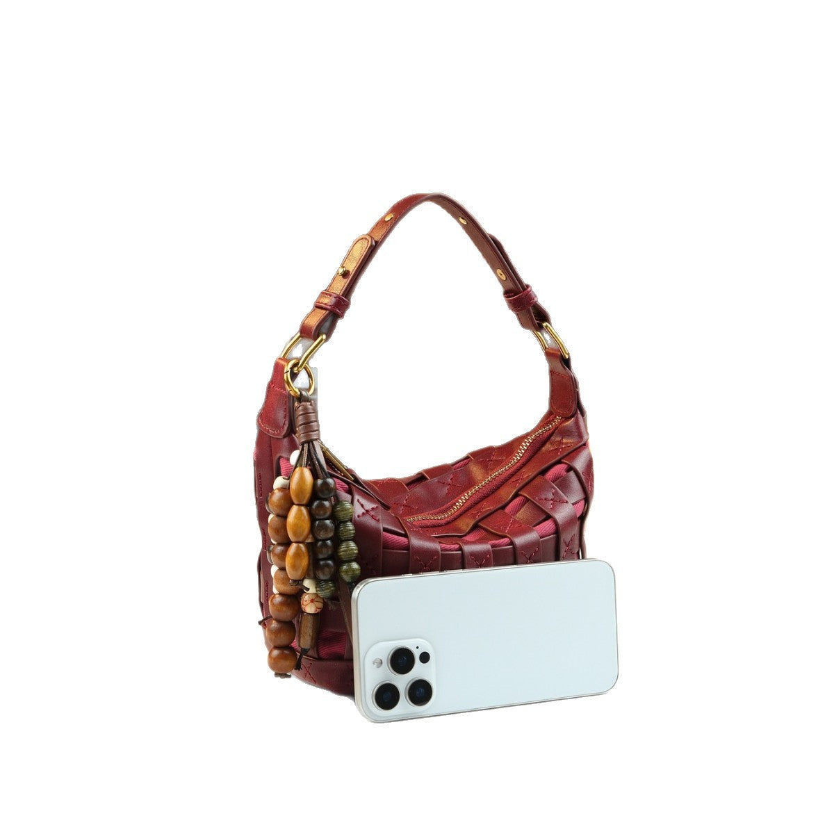 Woven Dumpling Bag for Women Fall Winter Soft Shoulder Crossbody Purse, Niche Premium Handbag with Textured Design