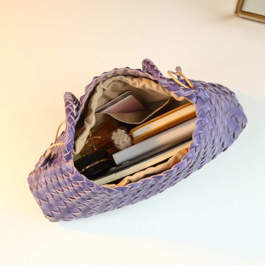 Handwoven Sub-Bag Set for Women Premium Shoulder Underarm Handbag, Vintage Casual Purse with Artisan Woven Texture