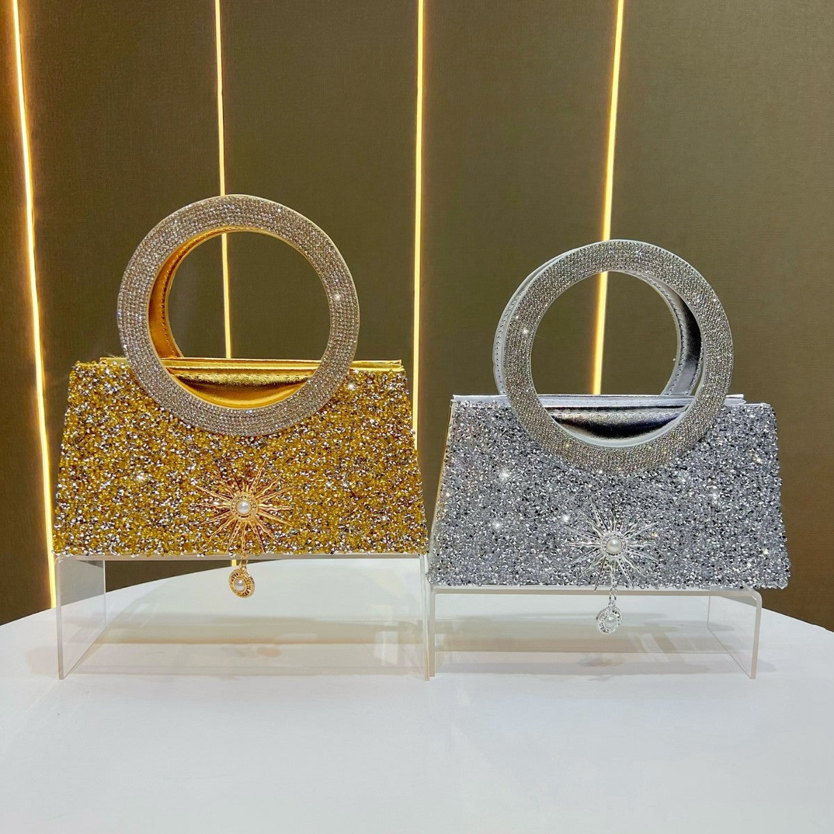 Dazzling Rhinestone-Embellished Evening Bag for Women, A Light Luxury Chain Crossbody Handbag with Premium Elegant Design, Perfect for Banquets Weddings & Formal Events
