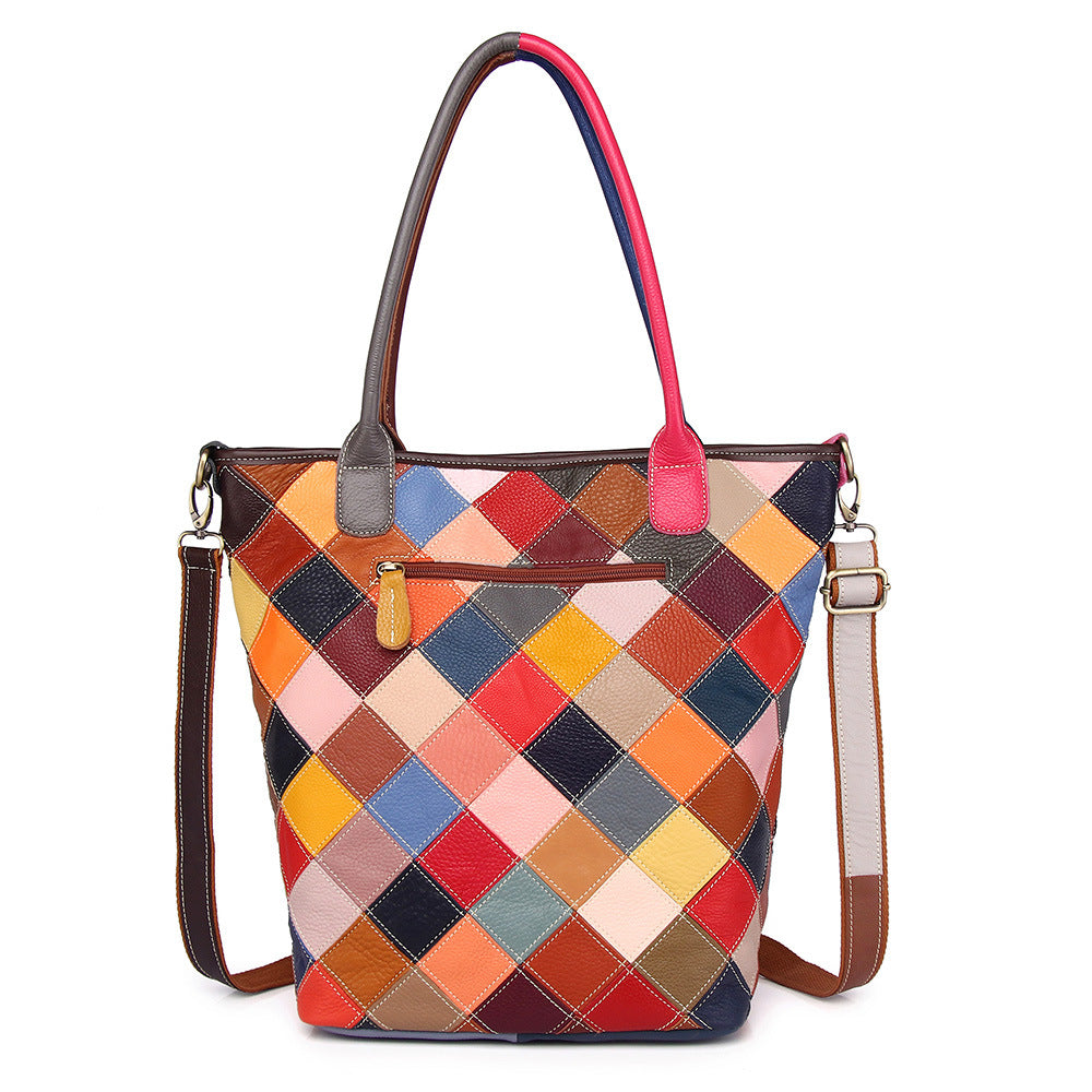 Genuine Top Layer Cowhide Casual Ethnic Handbag for Women, New Arrival Shoulder Top Handle Crossbody Tote Purse, Colorful Designer Bag for Ladies