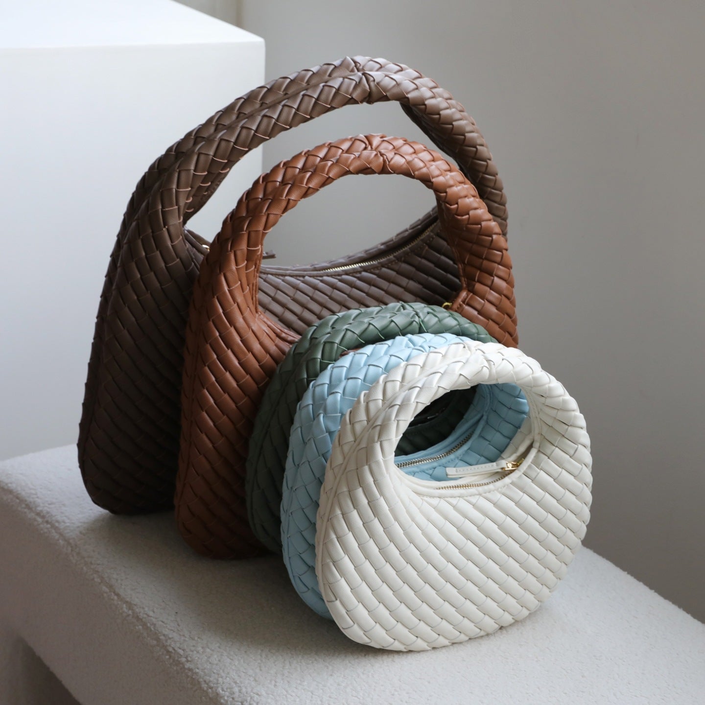 Handwoven Hobo Dumpling Bag for Women Genuine Leather Shoulder Underarm Handbag, Versatile Spring Summer Purse with Artisan Texture