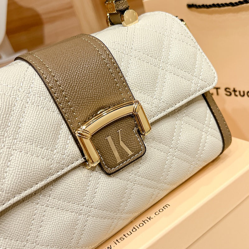 Genuine Leather Minimalist Small Square Bag for Women, New Trendy Casual Top Handle Shoulder Crossbody Purse, Versatile Everyday Handbag for Ladies