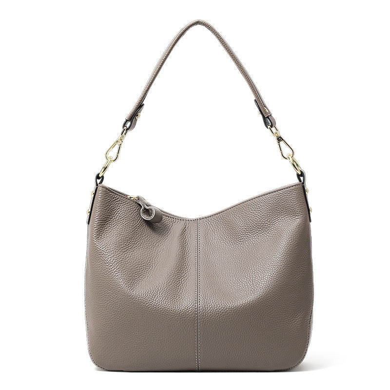 New Spring Summer Soft Cowhide Tote Bag, Trendy Shoulder Crossbody Purse, Versatile Mom Handbag for Women