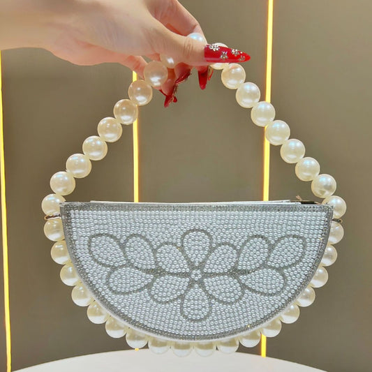 Elegant Rhinestone Beaded Evening Bag for Women, A French Style Top-Handle Crossbody Handbag with Exquisite Sparkly Detailing, Perfect for Formal Dresses Weddings & Banquets