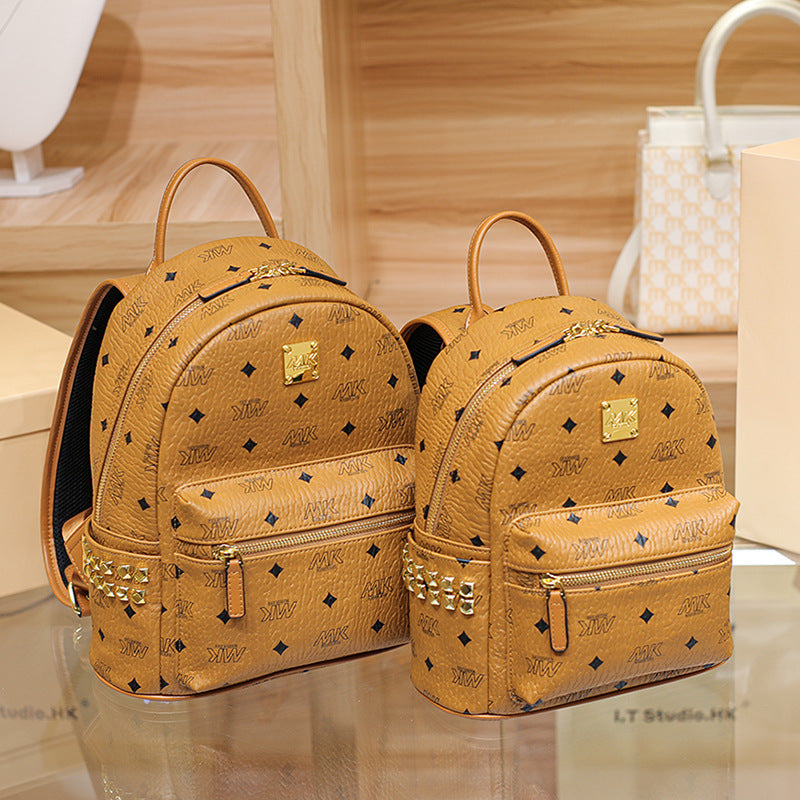 Genuine Leather Backpack for Women, New Fall Winter Trendy Large Capacity Commute Travel Daypack, Premium Fashionable Bag for Ladies