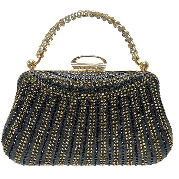 Dazzling Full Rhinestone Evening Clutch for Women, A Sparkly Crystal Banquet Bag Perfect for Cheongsam Wedding Gowns & Formal Dresses, Ins-Style Glamorous Purse