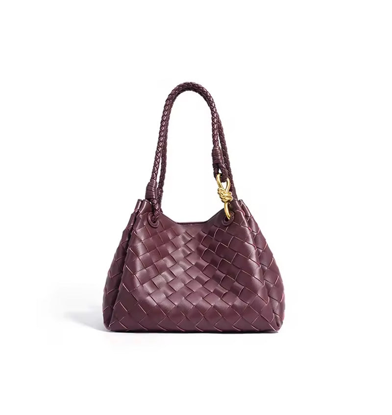 Split Cowhide Handwoven Tote Bag for Women Minimalist Versatile Shoulder Handbag, Bestselling Textured Purse with Artisan Craftsmanship