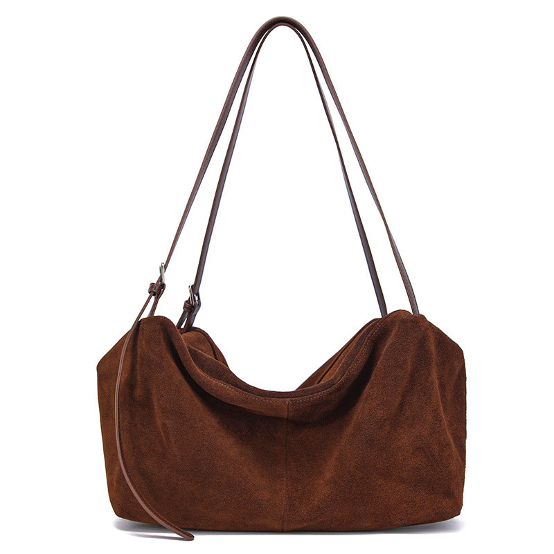 Vintage Luxury Tote Bag for Women Large Capacity Commuter Shoulder Handbag, Plush Pillow Purse with Versatile Everyday Style