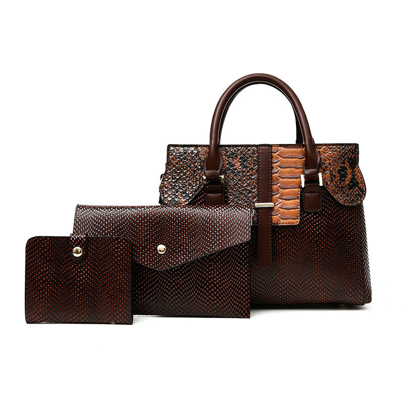 New Spring Arrival Croc-Effect Handbag for Women, A Large Capacity Versatile Vintage Trendy Bag with Fashionable Design, Perfect Everyday Purse