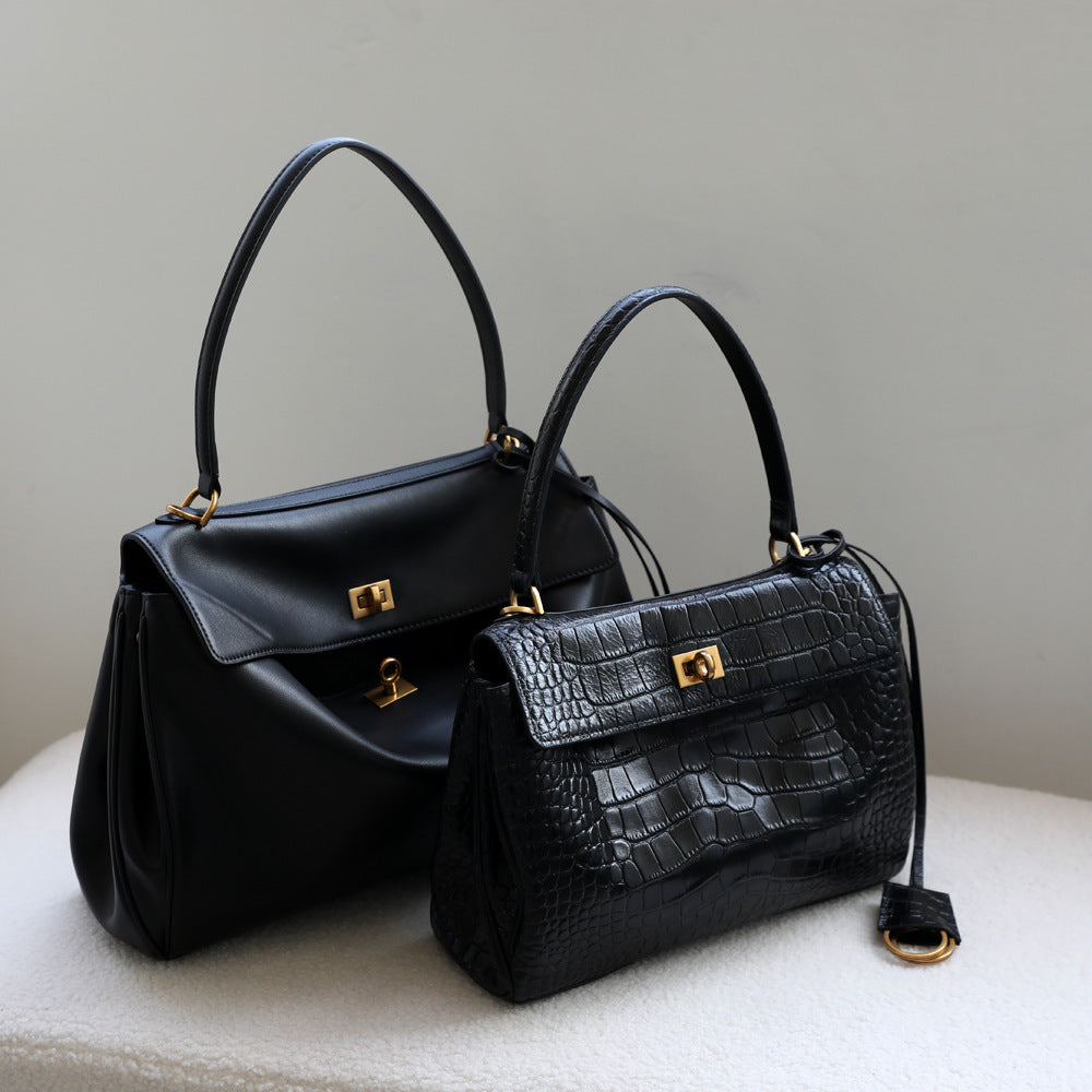 Soft Genuine Leather Tote Bag for Women Large Capacity Minimalist Commuter Shoulder Crossbody Handbag, Versatile Purse with Premium Leather Finish