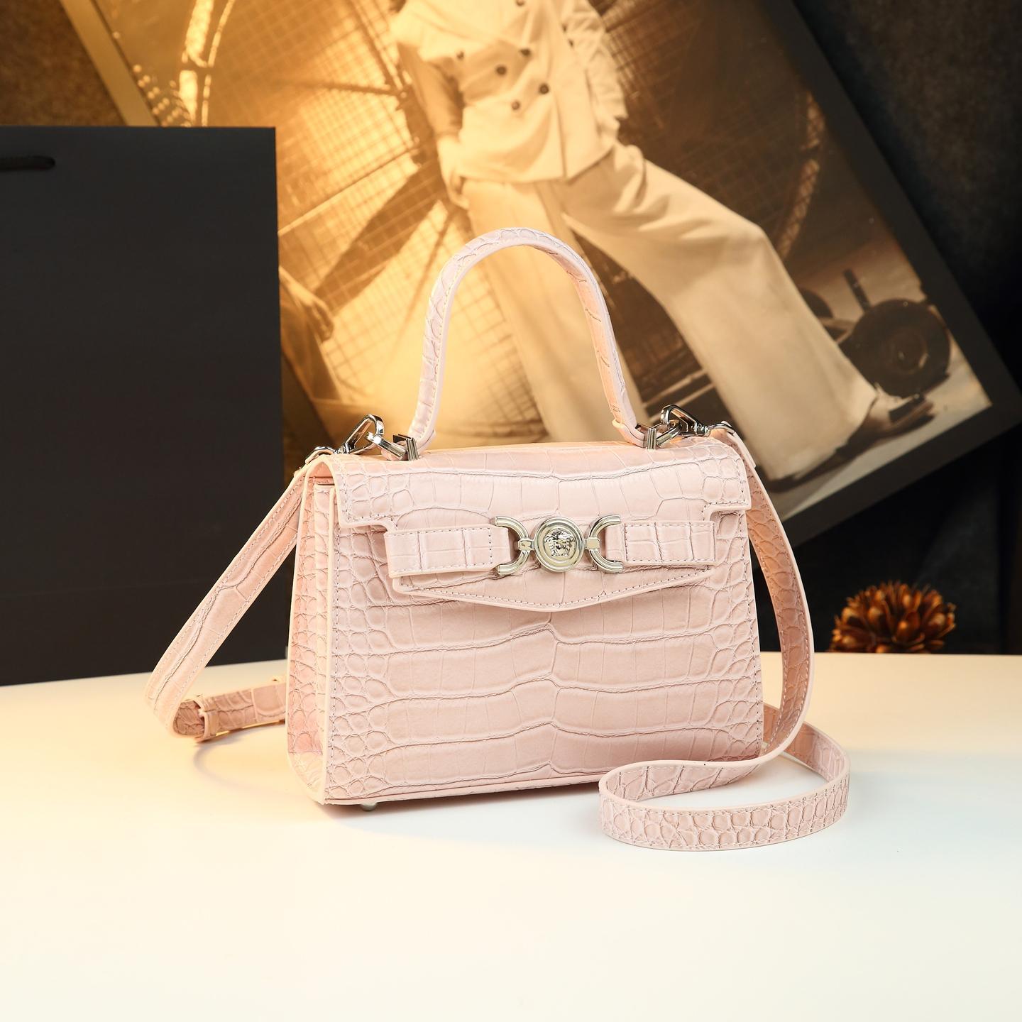 New Arrival Croc-Effect Small Commuter Bag for Women, A Kelly-Style Top-Handle Crossbody Shoulder Handbag with Genuine Leather & Trendy Design