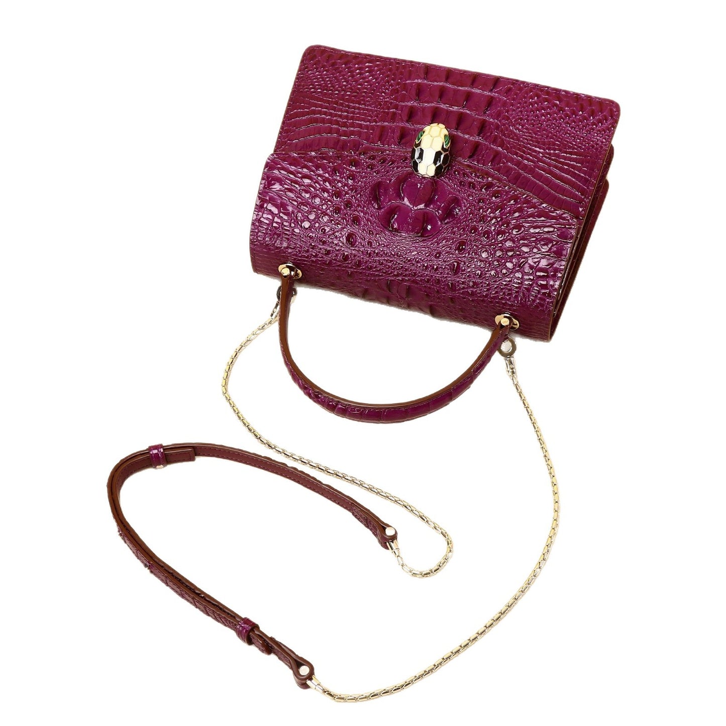 New Arrival Croc-Effect Casual Handbag for Women, A Fashionable Top-Handle Shoulder Crossbody Bag with Trendy Bone-Pattern Design, Perfect Everyday Purse