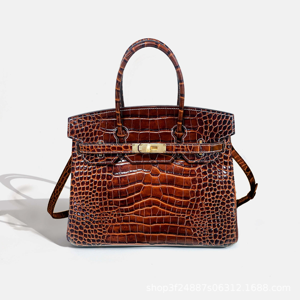 Premium Croc-Embossed Birkin-Inspired Tote Bag for Women, Genuine Leather with Spacious Large Capacity, Versatile Shoulder Top-Handle Crossbody Handbag for Commute & Everyday Style