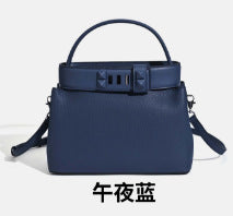 New Fall/Winter Premium Top-Handle Handbag for Women, Versatile Shoulder Crossbody Tote with Studded Turn-Lock Closure & Sophisticated Design, Perfect Commuter Bag for Everyday Elegance
