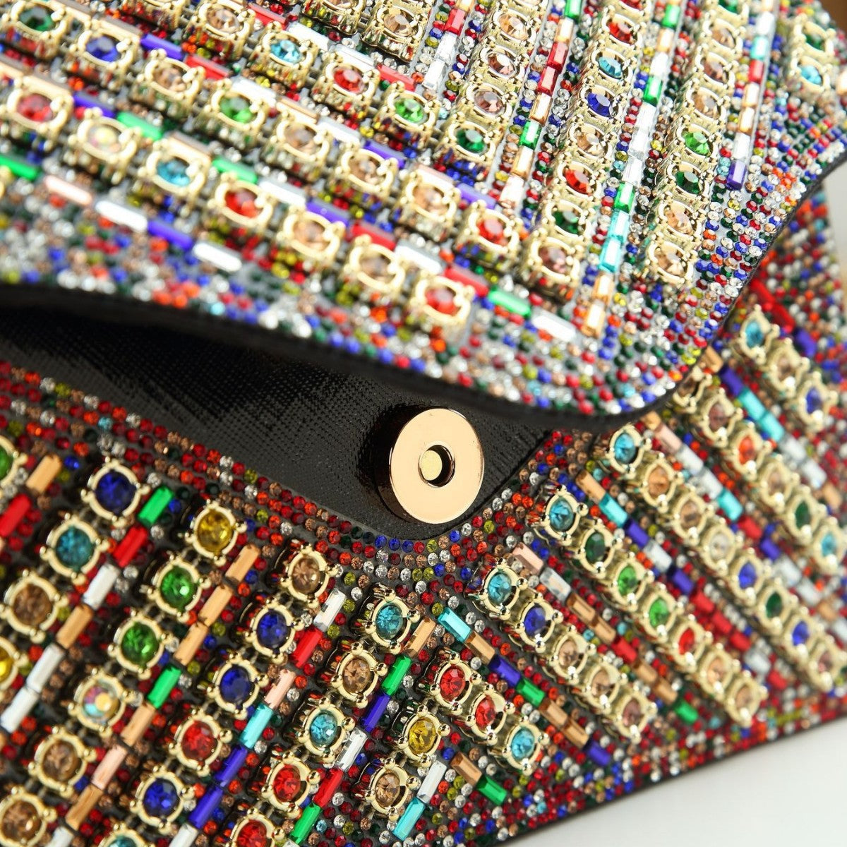 Spiral Rhinestone Evening Bag for Women Shoulder Crossbody Handbag, Premium Sparkling Purse with Glamorous Versatile Design